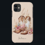 Cowgirl Boost Floral Monogram Case-Mate iPhone Hülle<br><div class="desc">Der gesamte Text ist einstellbar. Boho floral Cowgirl Boots Simple and Elegant Monogram. Ändern Sie einfach den Text,  um Ihre Bedürfnisse zu erfüllen.</div>