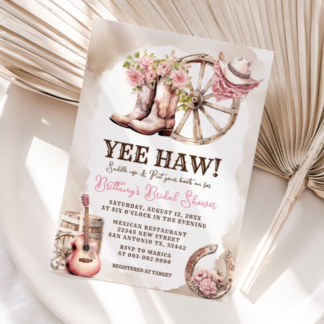 Cowgirl Boot Floral Western Brautparty Einladung (Von Creator hochgeladen)