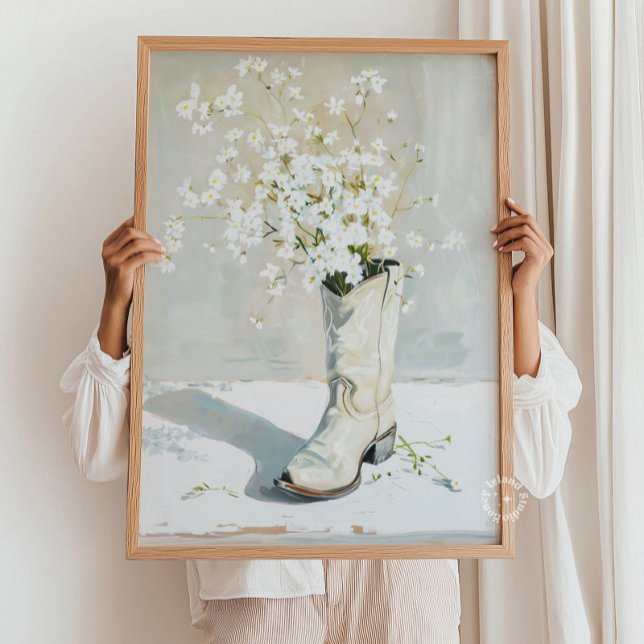 Cowgirl-Boot mit Blume-Malerei Poster (Von Creator hochgeladen)