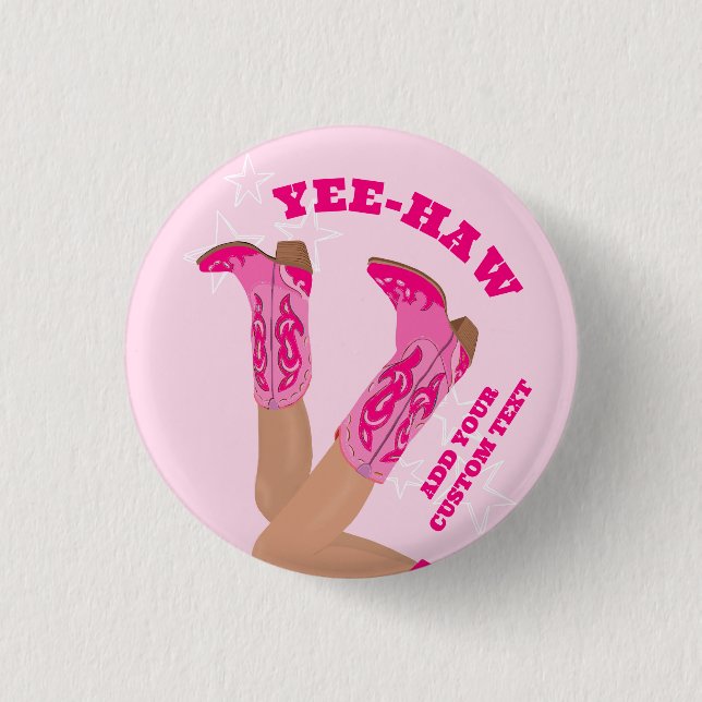 Cowgirl Boots Custom Personalized Button (Vorderseite)