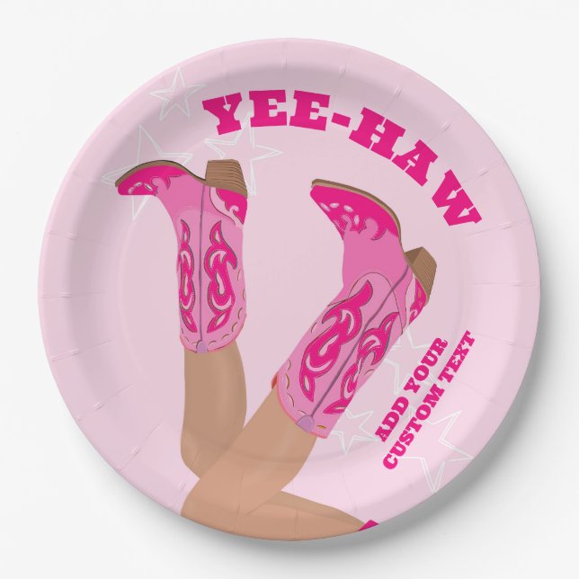 Cowgirl Boots Custom Personalized Pappteller (Vorderseite)