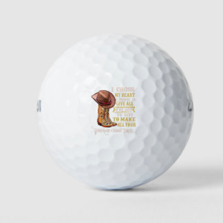 Cowgirl Boots & Hat I Cross My Heart Western Count Golfball