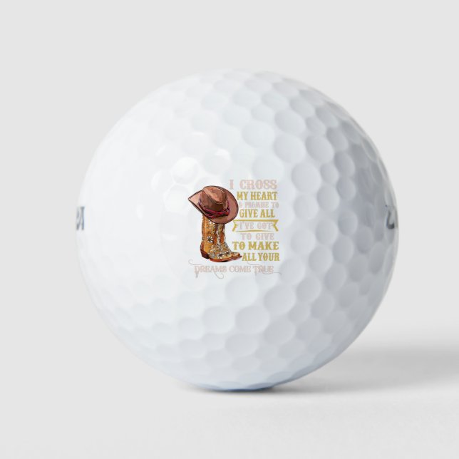 Cowgirl Boots & Hat I Cross My Heart Western Count Golfball (Vorderseite)