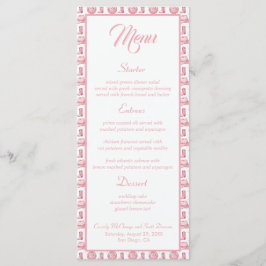 Cowgirl Boots Pink Western Wedding Menu Menükarte