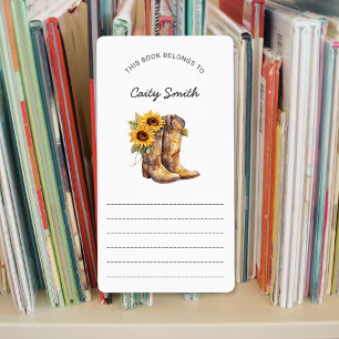 Cowgirl Boots Sonnenblumen Bibliothek Buchzeichen