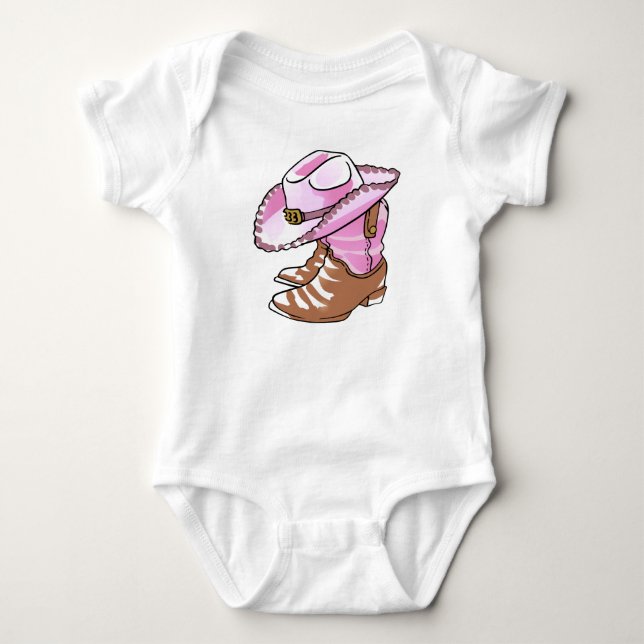 Cowgirl Boots und Hat Baby Strampler (Vorderseite)