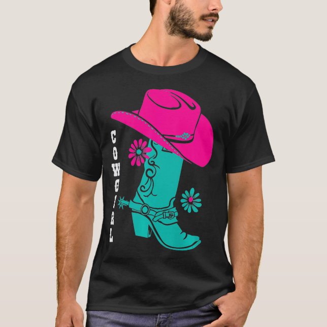 Cowgirl Boots Western Rodeo Cowgirls Cowboy T-Shirt (Vorderseite)