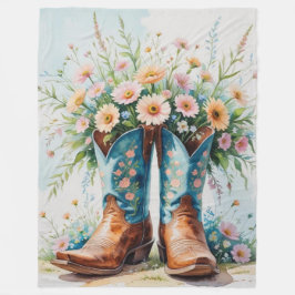 Cowgirl Bouquet Fleece Blanket | Western Zuhause