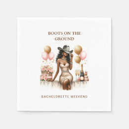 Cowgirl-Brautjunggesellinnenparty-Einladung Serviette