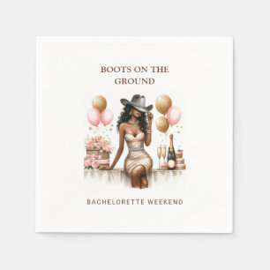 Cowgirl-Brautjunggesellinnenparty-Einladung Serviette