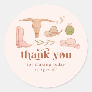 Cowgirl Brautparty-Geschenk  Runder Aufkleber