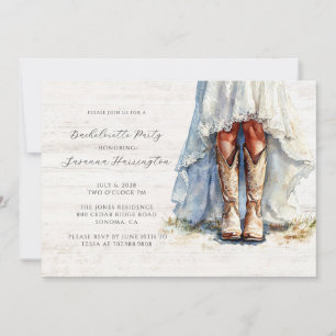 Cowgirl Bride Boots Junggeselinnen-Abschied Einladung