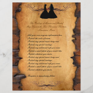 Cowgirl Brides Custom Lesbian Hochzeitsprogramme