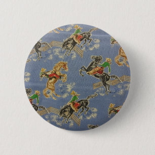 Cowgirl Bronc Rider Button