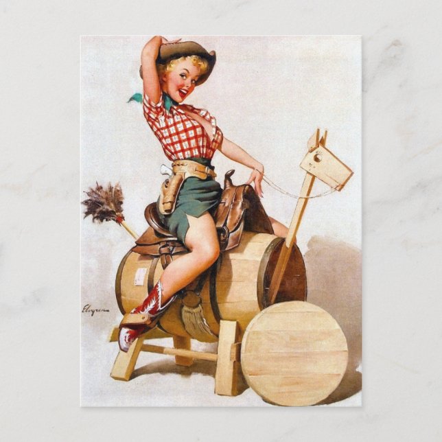 Cowgirl-Button 2 Postkarte (Vorderseite)