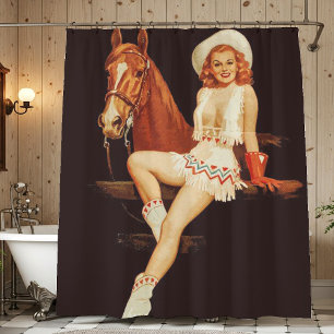 Cowgirl-Button Duschvorhang