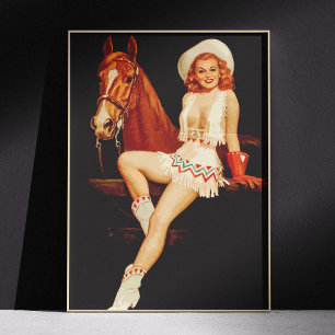 Cowgirl-Button Poster