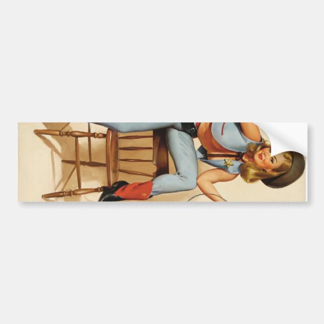 Cowgirl Button-up Girl Autoaufkleber (Vorne)