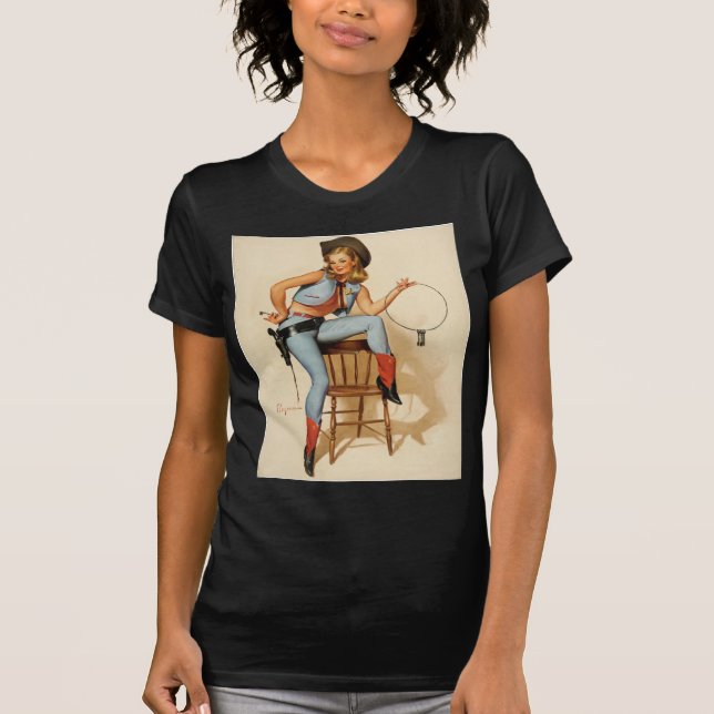 Cowgirl Button-up Girl T-Shirt (Vorderseite)