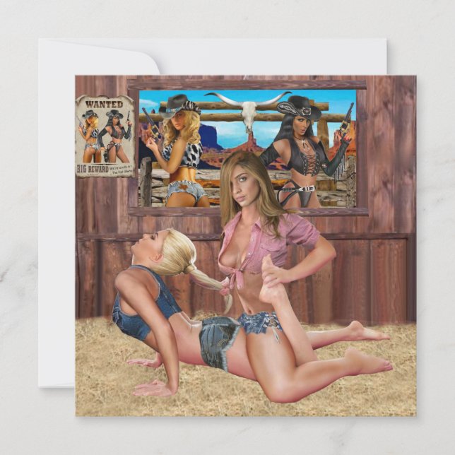 COWGIRL CATFIGHT WRESTLING Nr. 1 Einladung (Vorderseite)