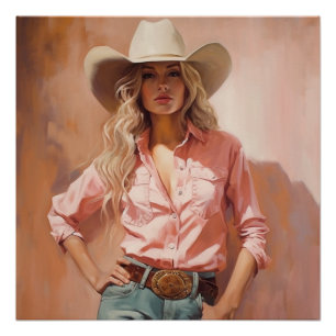 Cowgirl Chic: Cowgirl Wall Art Poster