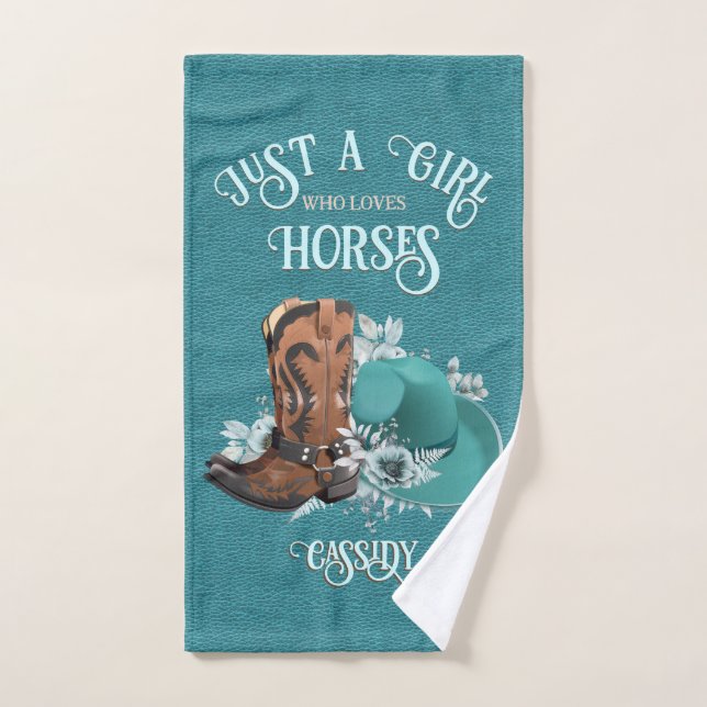 Cowgirl citation turquoise cuir cowboy bottes chap (Serviette à main)
