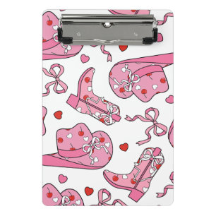 Cowgirl Coquette Pink Mini Klemmbrett
