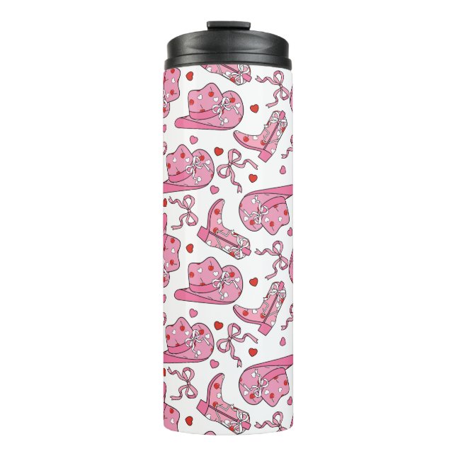 Cowgirl Coquette Pink Thermosbecher (Vorderseite)