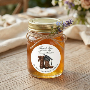 Cowgirl Country Chic Abschluss Runder Aufkleber