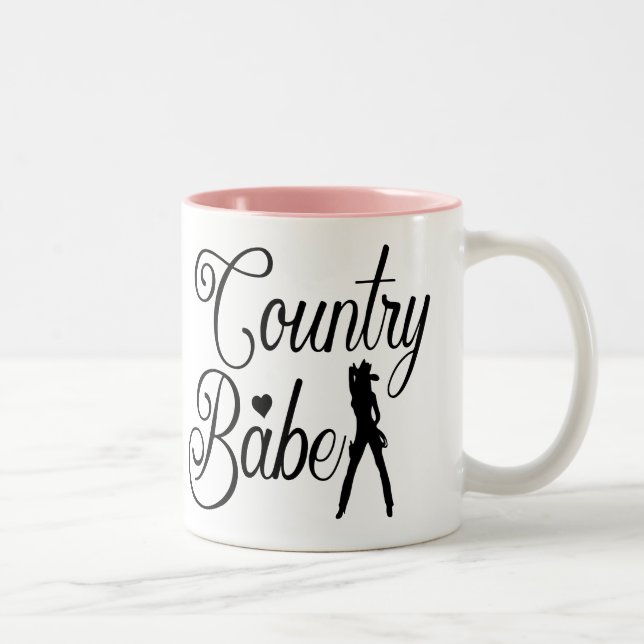 Cowgirl Country Girl Western Line Tanz Rodeo Zweifarbige Tasse (Rechts)