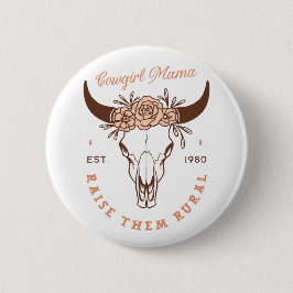 Cowgirl Country Mama Haustiere Bauernleben ästheti Button