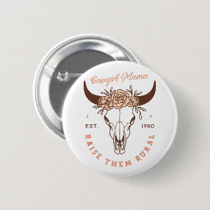 Cowgirl Country Mama Haustiere Bauernleben ästheti Button