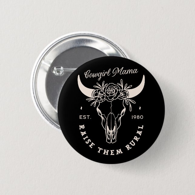 Cowgirl Country Mama Western ästhetische Zitate sc Button (Vorne & Hinten)