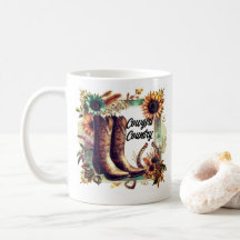 Cowgirl Country Sonnenblumen Stiefel Tasse