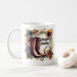 Cowgirl Country Sunflower Boots Tasse