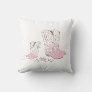 Cowgirl Country Western Thema Pink Baby Dusche Kissen