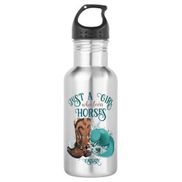 Cowgirl Cowboy Stiefel, dass Girl Liebe Pferde Nam Edelstahlflasche