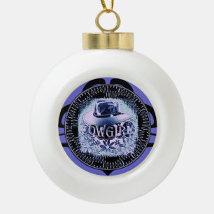 Cowgirl-Cowboyhut lila Keramik Kugel-Ornament