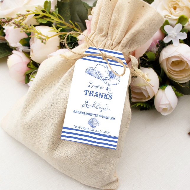 Cowgirl Cowgirl Bachelorette danke Ihnen Geschenkanhänger (Coastal Cowgirl Bachelorette party thank you favors Gift Tags last toast on the coast favor tags)