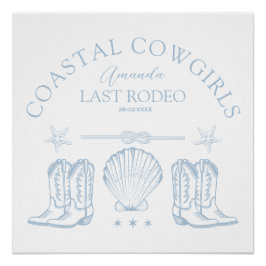 Cowgirl Cowgirl Boots Western Junggeselinnen-Absch Poster