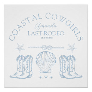 Cowgirl Cowgirl Boots Western Junggeselinnen-Absch Poster