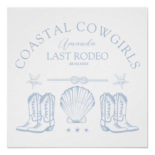 Cowgirl Cowgirl Boots Western Junggeselinnen-Absch Poster (Vorderseite)