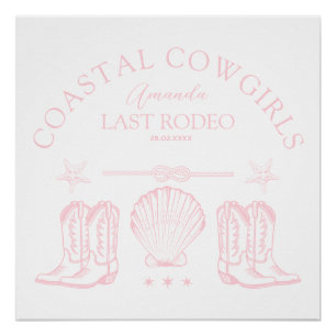 Cowgirl Cowgirl Boots Western Junggeselinnen-Absch Poster
