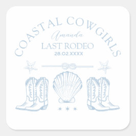 Cowgirl Cowgirl Boots Western Junggeselinnen-Absch Quadratischer Aufkleber