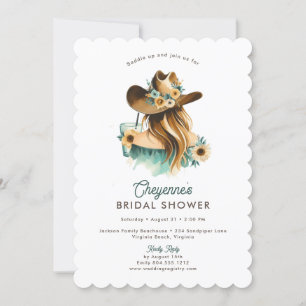 Cowgirl Cowgirl Modernes Watercolor Brautparty Einladung
