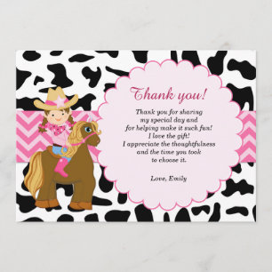 Cowgirl danken Ihnen zu kardieren Dankeskarte