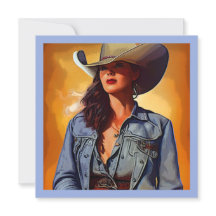 Cowgirl-Dankeschön-Karten-Leere Mitteilungskarten