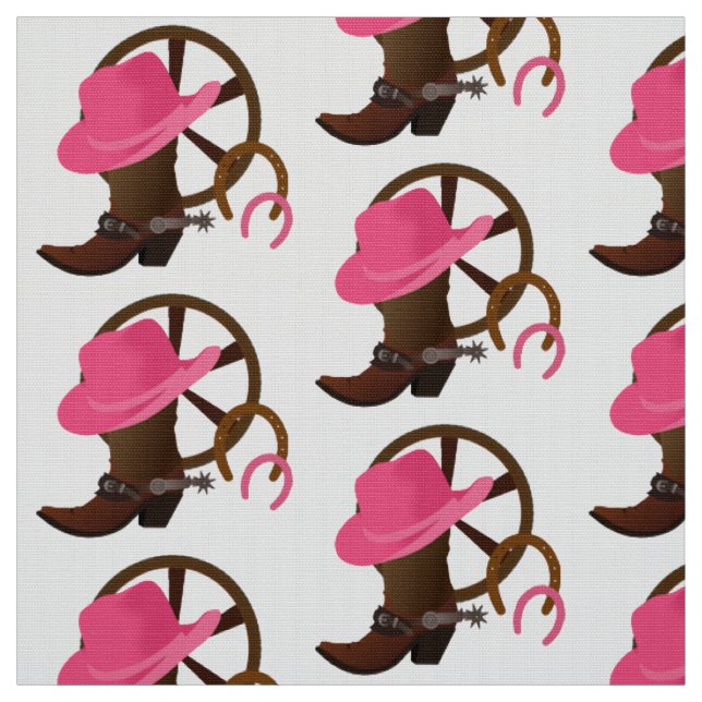 Cowgirl Design White Stoff (Muster)