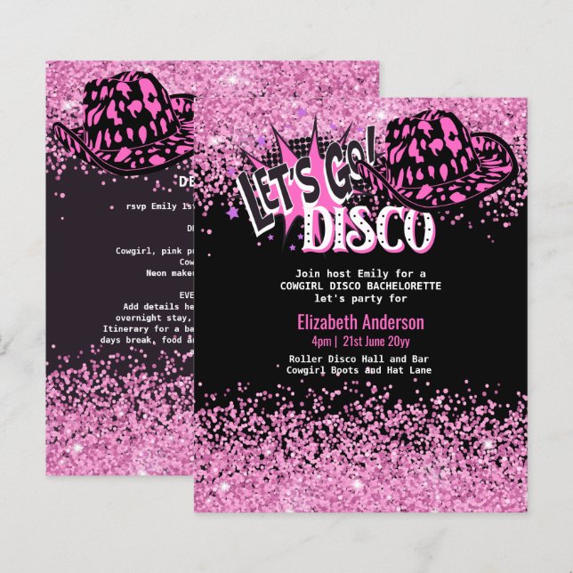 Cowgirl Disco Bachelorette Lasse letzte Runde Rode (Vorne/Hinten)