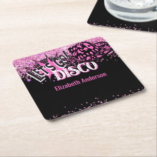Cowgirl Disco Bachelorette Lasse letzte Runde Rode Rechteckiger Pappuntersetzer